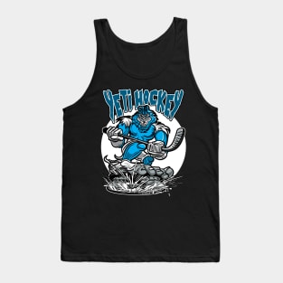 Yeti Hockey Player Mascot Tank Top